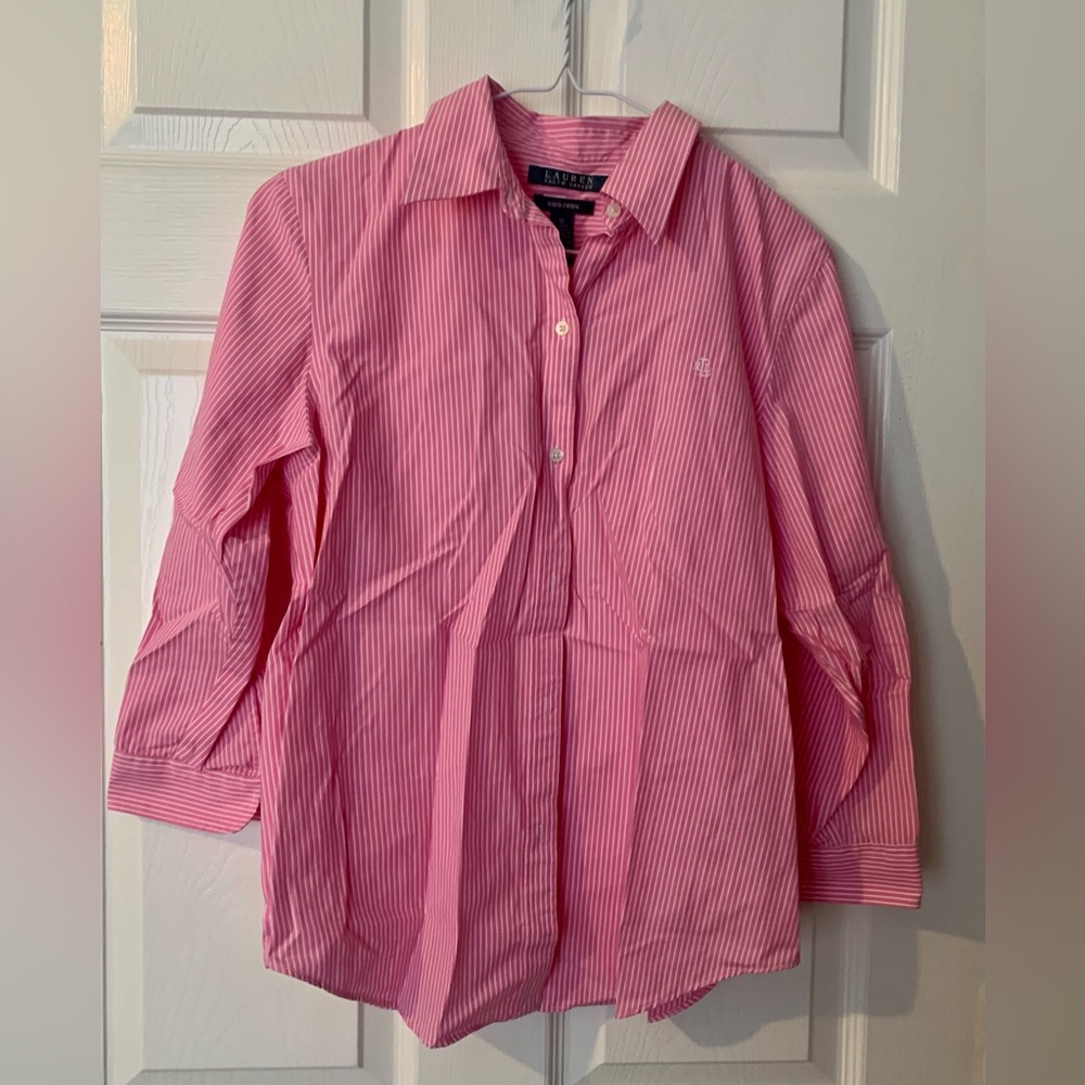 Pink & White striped Ralph Lauren button-up